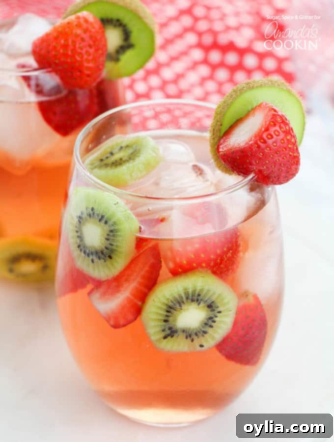 Refreshing strawberry kiwi sangria!