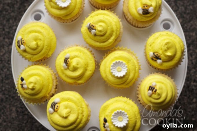 Homemade Bee Cupcake Toppers