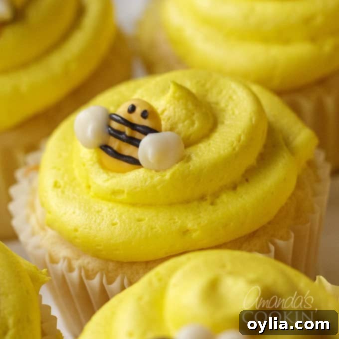 Adorable bee cupcake toppers made at home