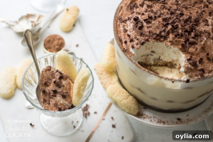 Tiramisu Trifle in a dish