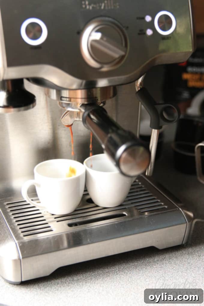 Espresso Creme Brulee ingredients being prepared in a kitchen setting, showcasing the process of making the custard.