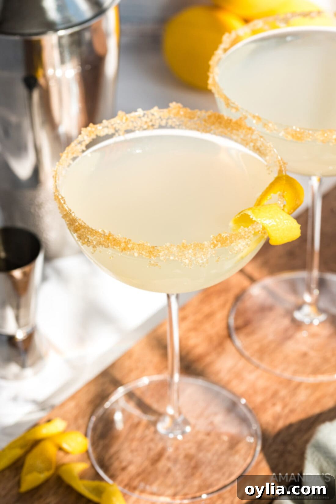 Zesty Lemon Drop Martini 3 lemon drop in martini glass