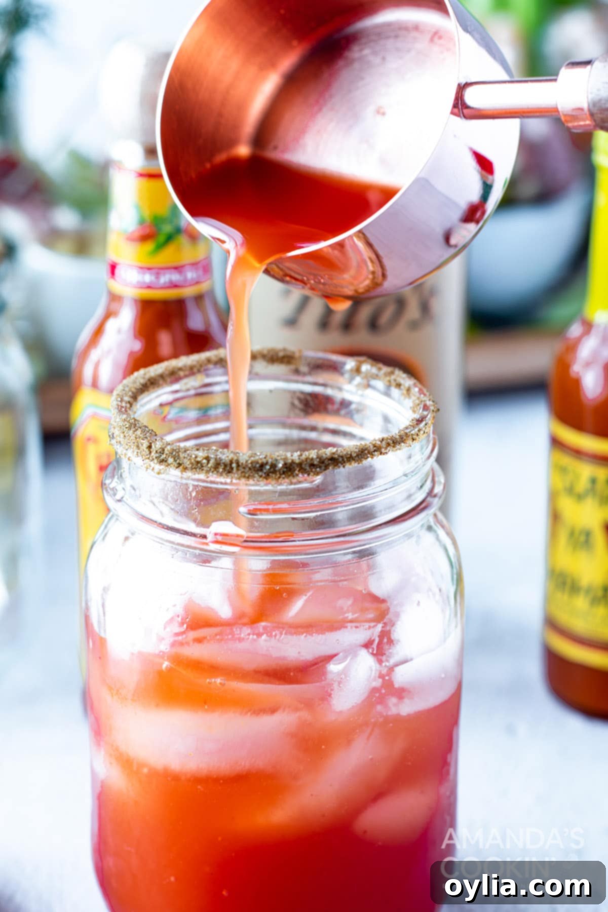 add tomato juice to jar