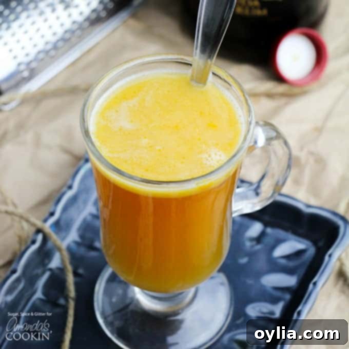 A warm glass of hot buttered rum, a classic fall and winter cocktail.