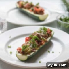 Savory Zucchini Canoes 8 stuffed zucchini boat