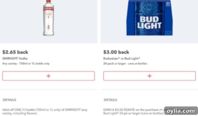 Ibotta app screenshots showing cash back offers