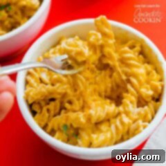 Velvety Butternut Mac and Cheese 4 A bowl of Butternut squash pasta