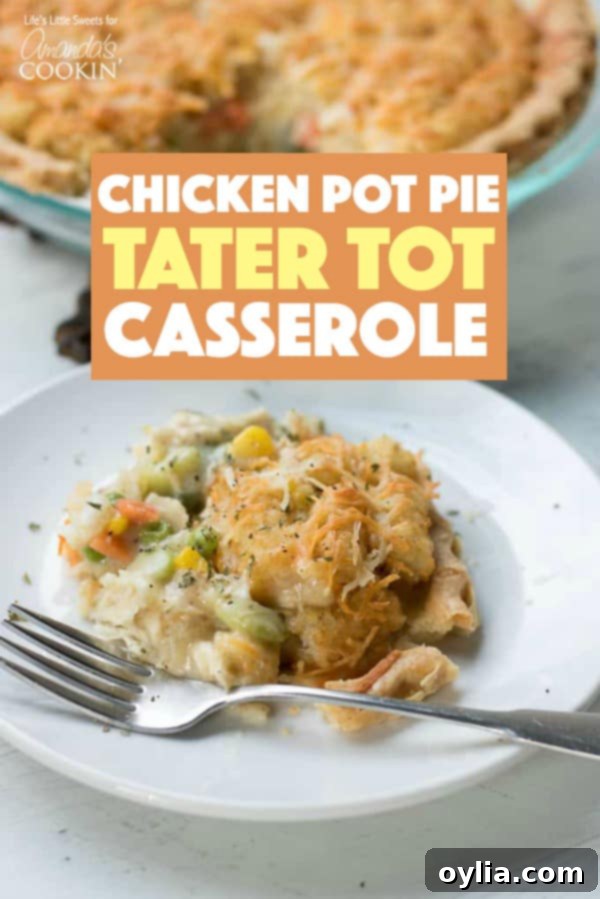 Delicious Chicken Pot Pie Tater Tot Casserole, perfect for a hearty dinner