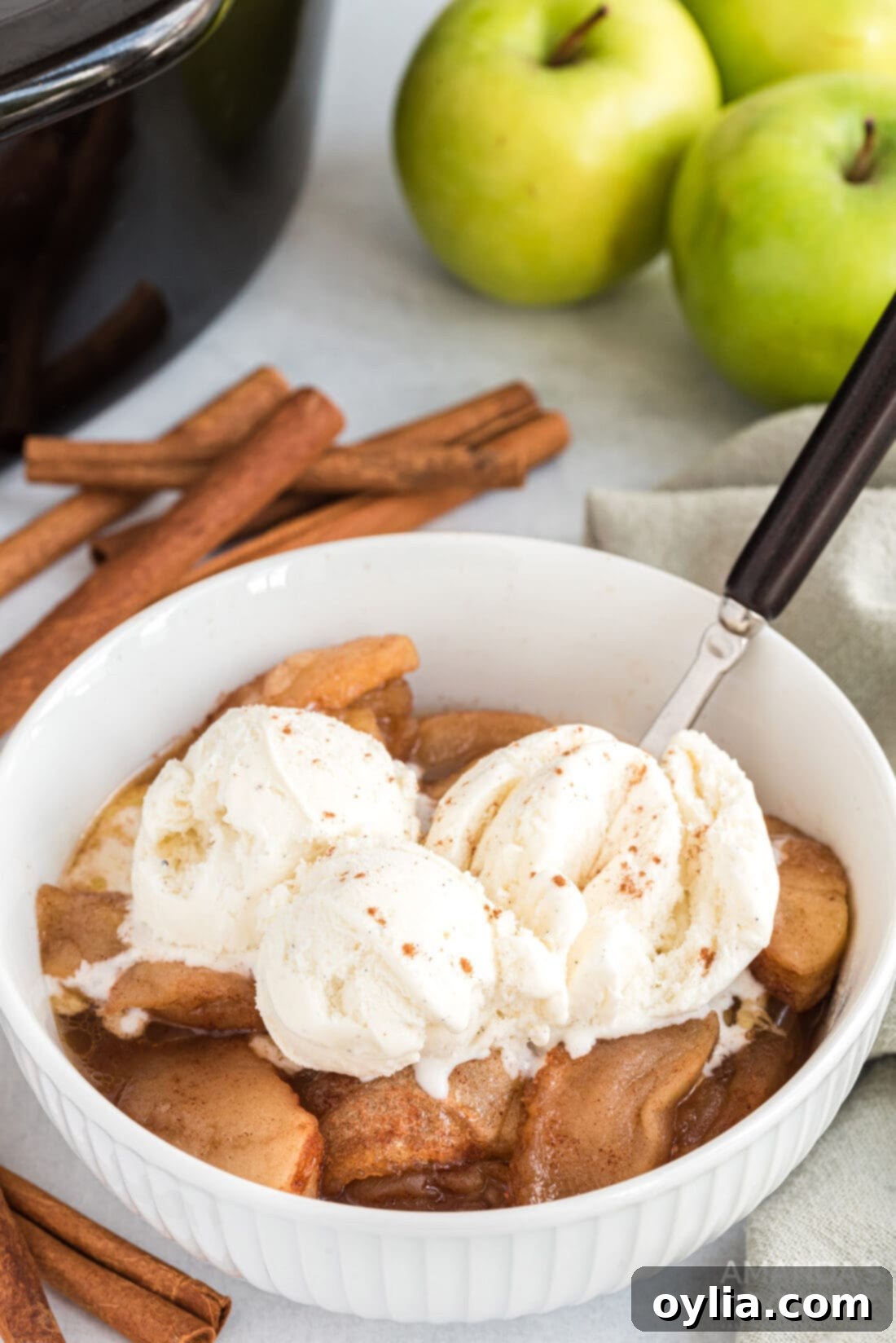 ice cream on Crockpot Cinnamon Apples