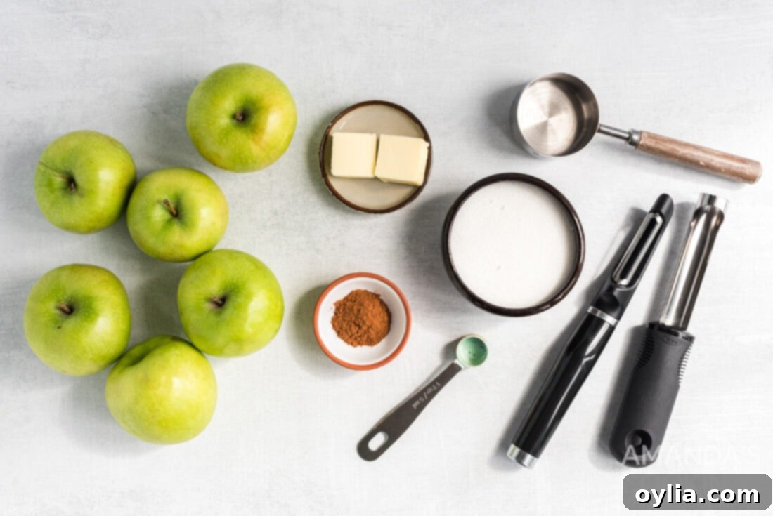 ingredients for Crockpot Cinnamon Apples