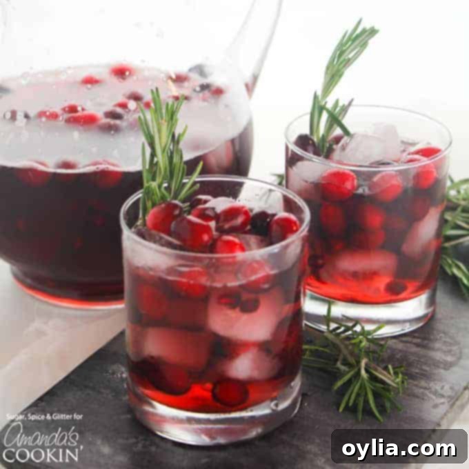 holiday punch in glasses