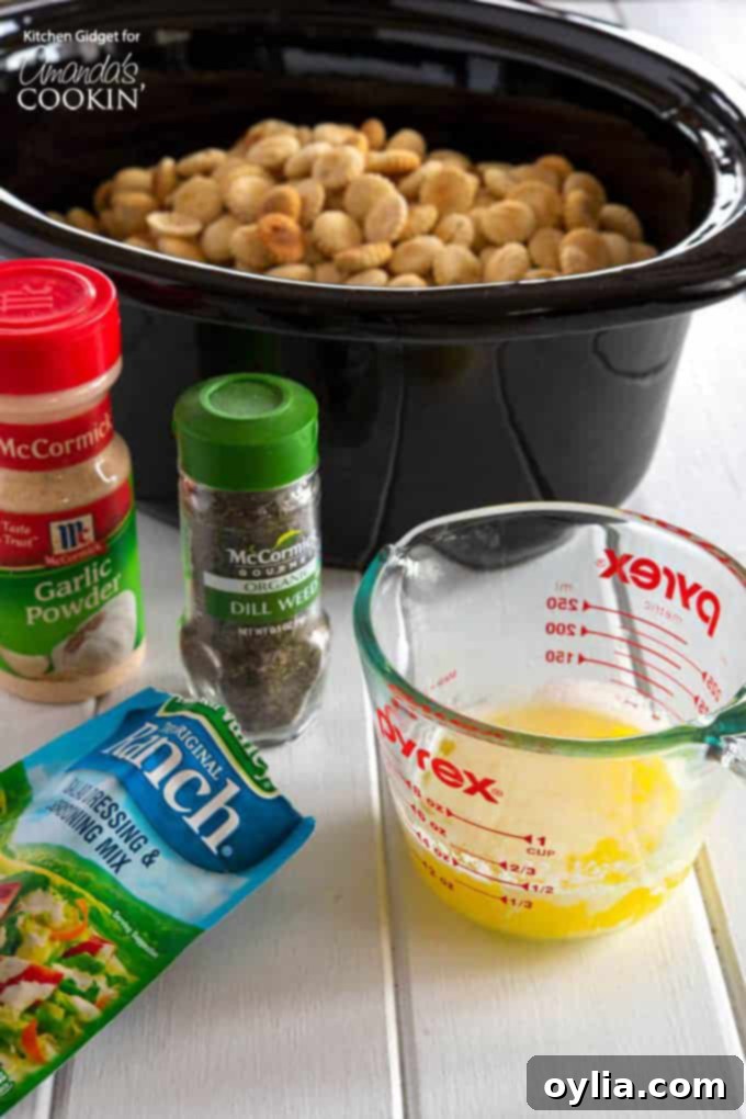Ingredients for ranch seasoned oyster crackers