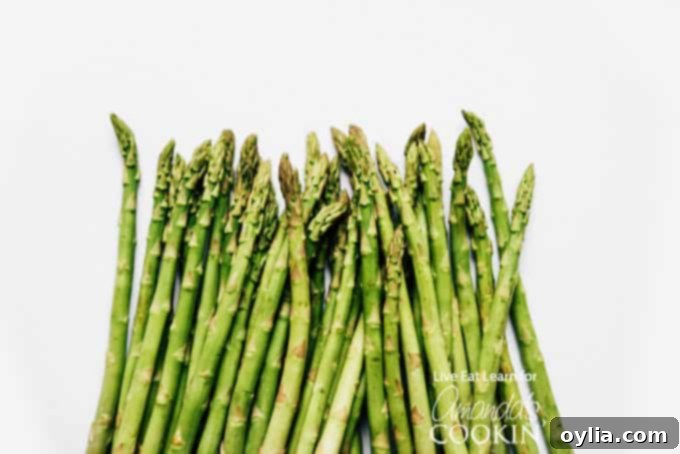 Fresh, vibrant green asparagus spears ready for roasting