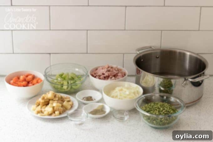 Ingredients for split pea soup