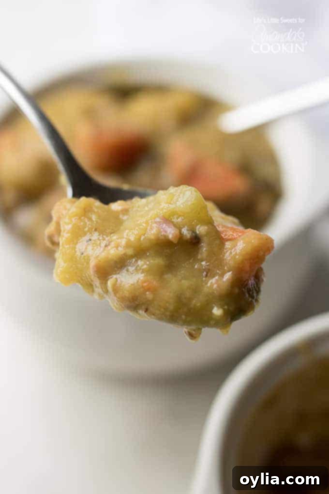spoonful of split pea soup