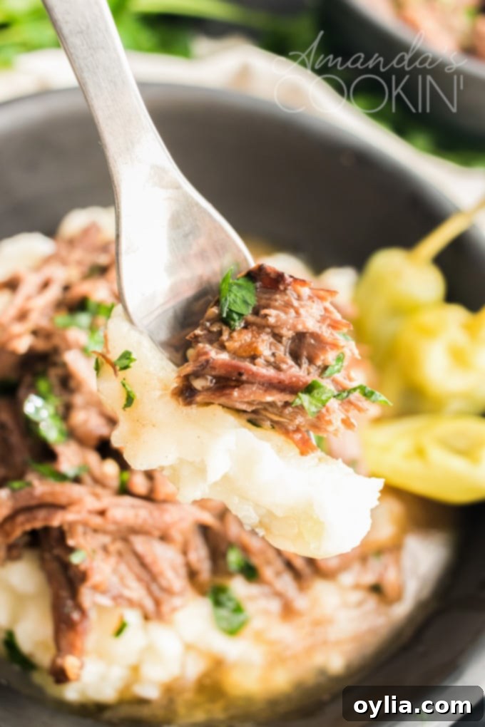 fork with mississippi pot roast