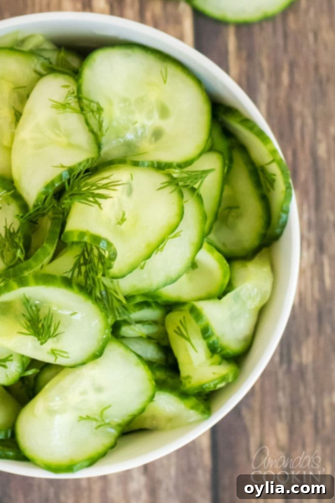 close up photo of cucumber salad in a bowl