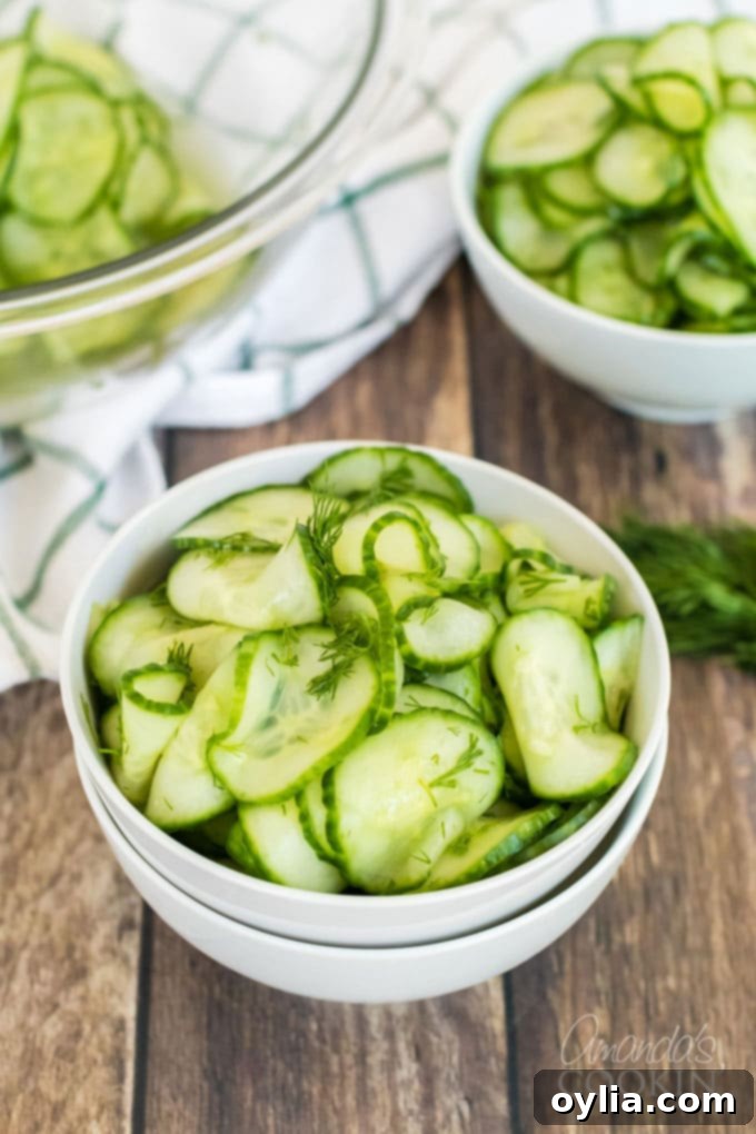 cucumber salad in a bowl