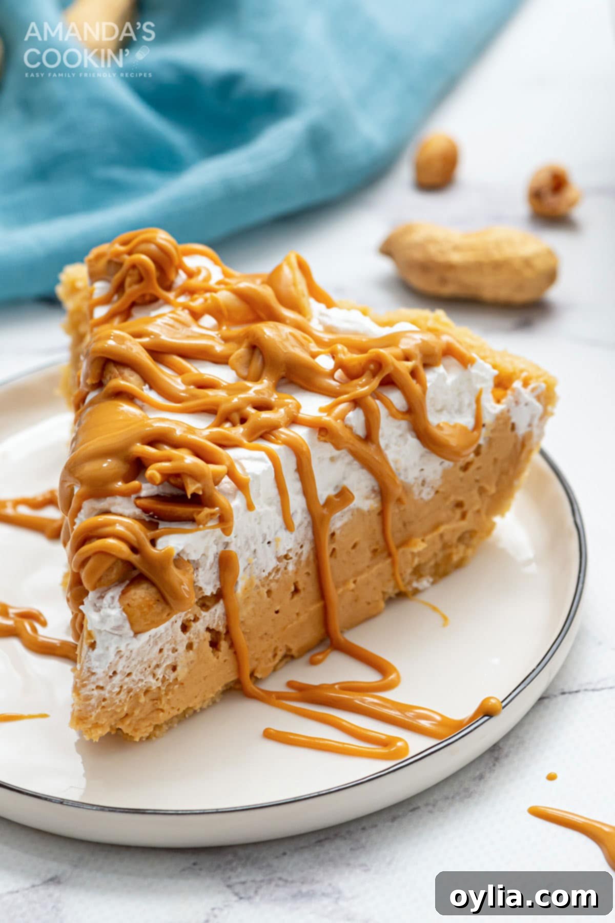 slice of peanut butter pie on a plate
