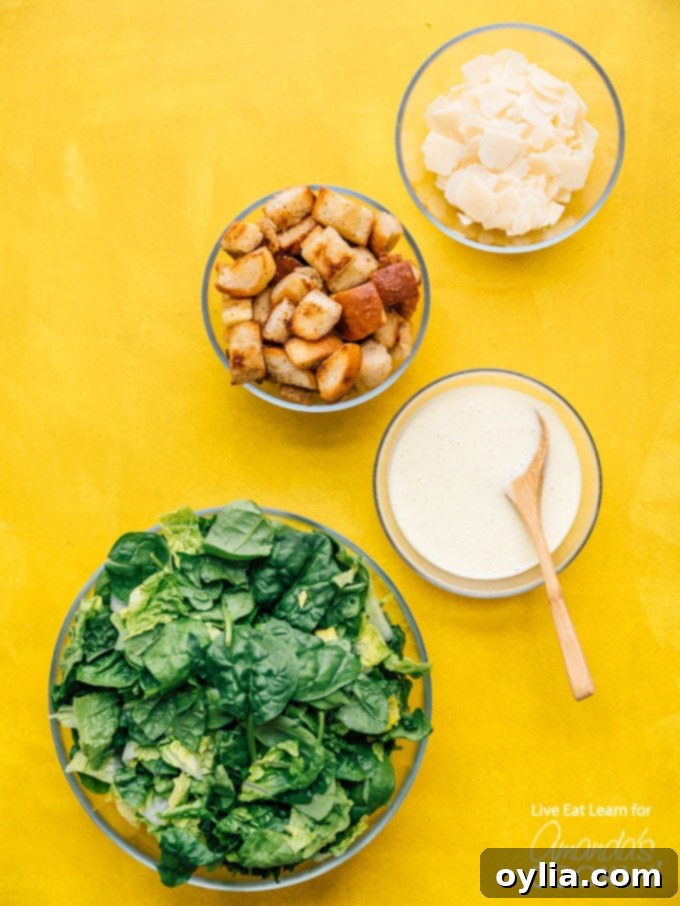 ingredients for Caesar salad
