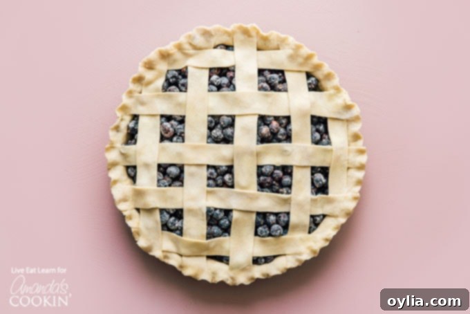 Blueberry Pie is a timeless classic. This recipe will show you how to make the perfect blueberry pie for your next party or get together. blueberry pie before oven