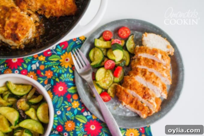 Sliced Spicy Oven Fried Chicken on plate