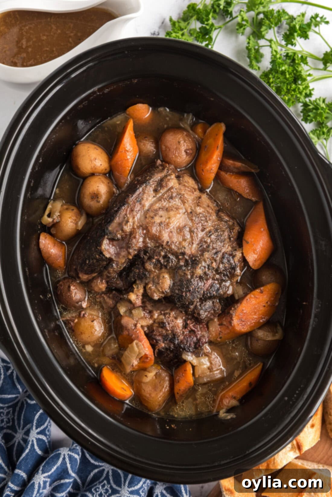 Crockpot Roast Beef in a crockpot