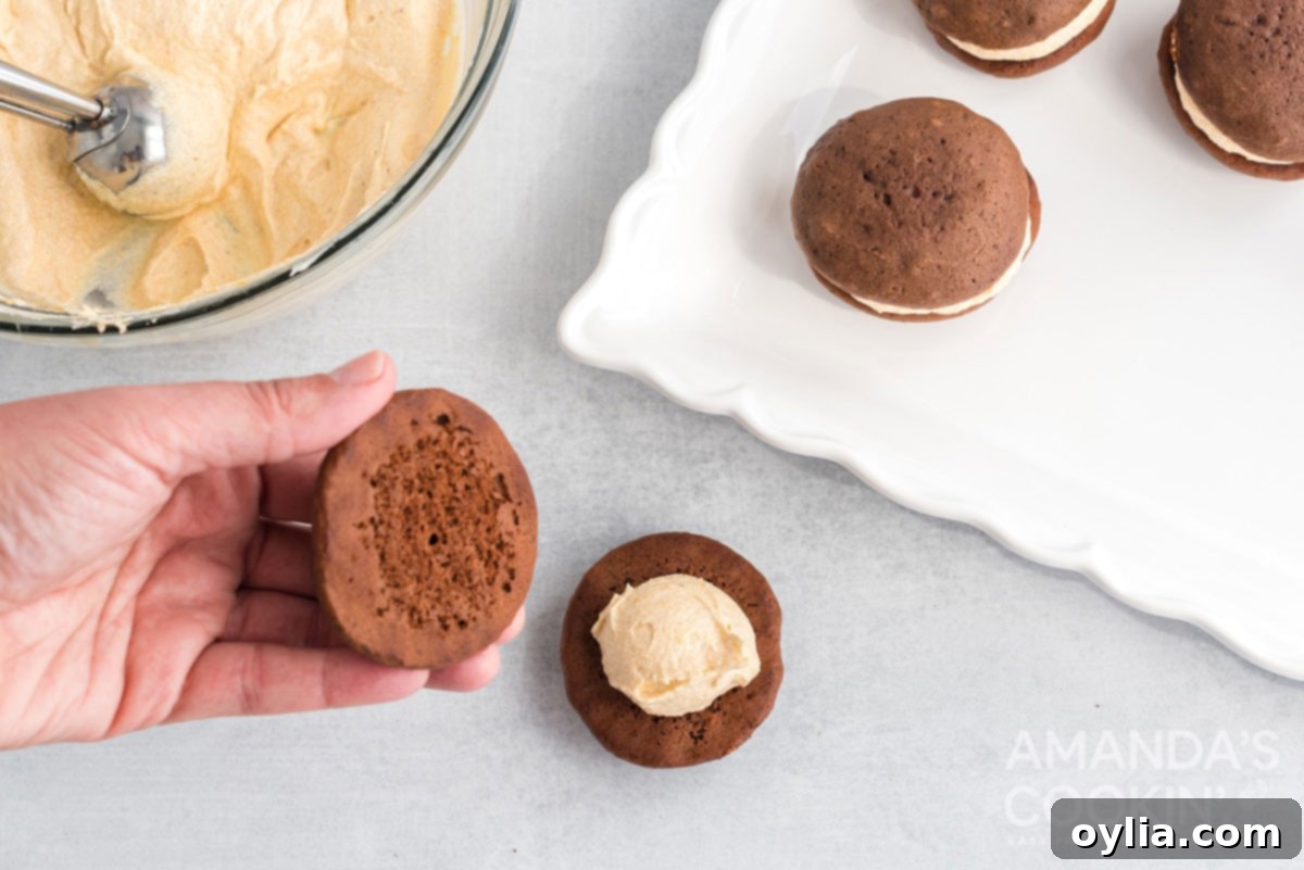 putting top on whoopie pie
