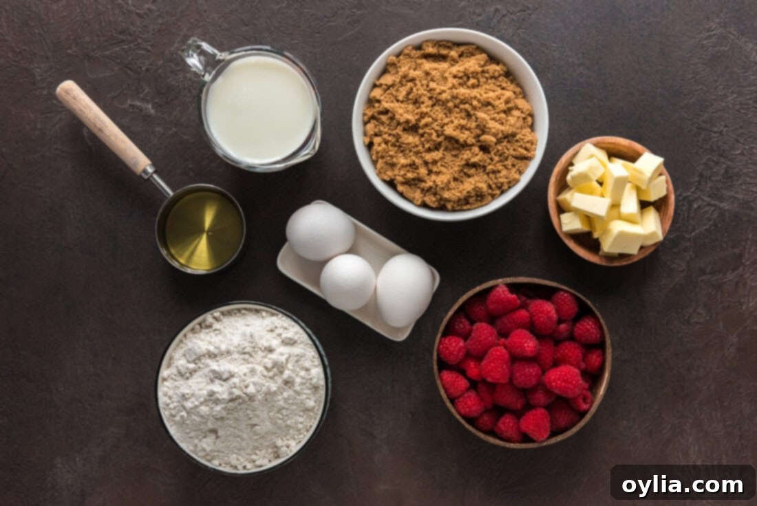 Ingredients for Raspberry Upside Down Cake