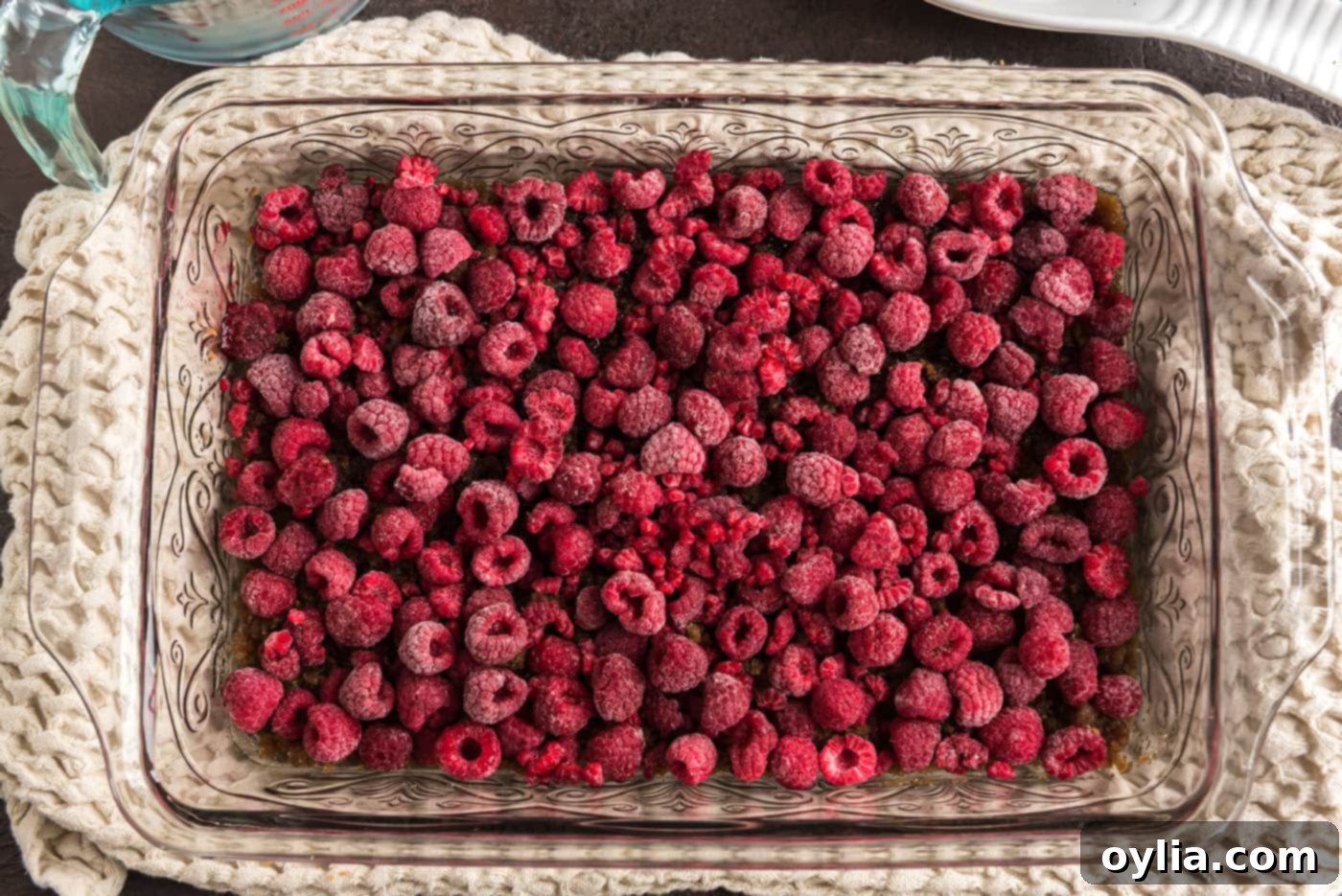 raspberries on top of brown sugar butter mix