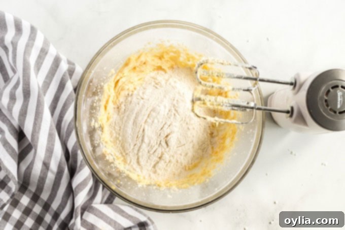 Authentic Mexican Sweet Treats 4 Flour being mixed into cookie dough in a bowl
