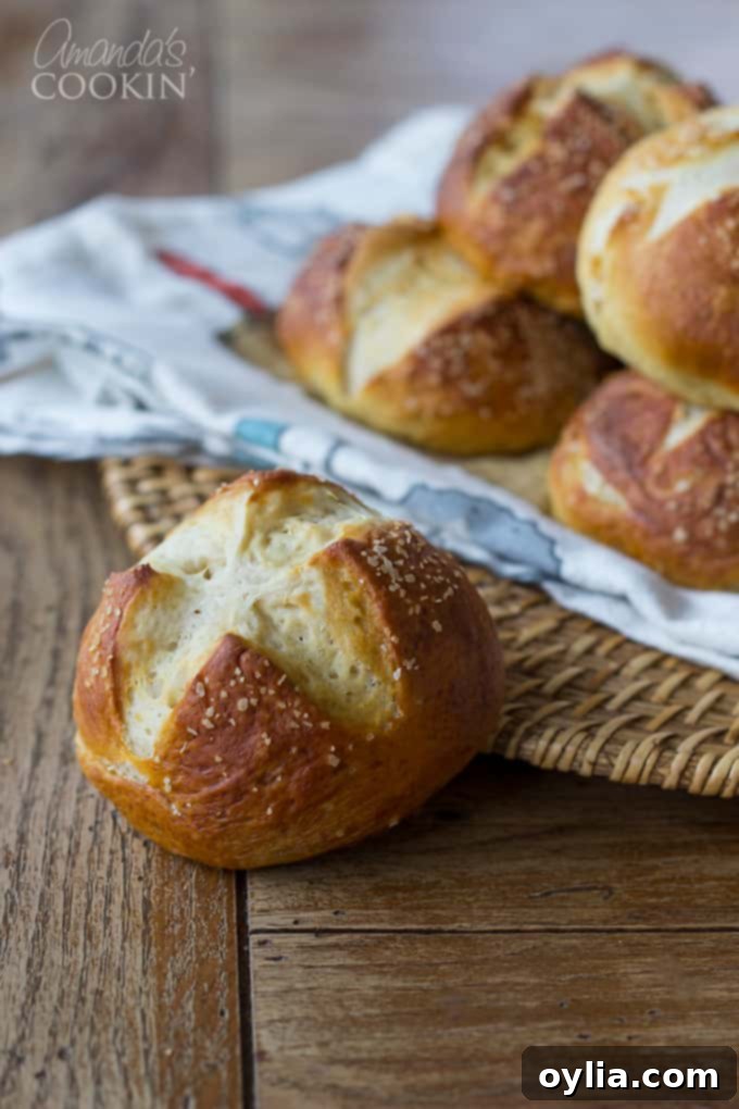 Bretzel Rolls: Pretzel sandwich buns, pretzel dinner rolls