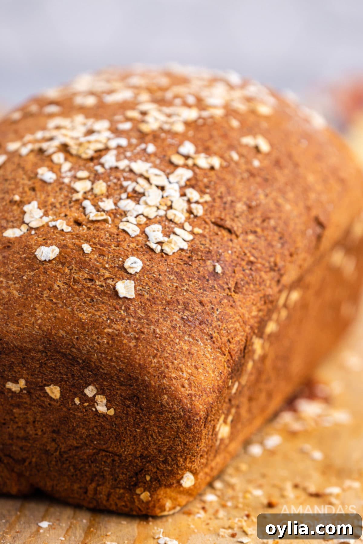 close up of loaf of multigrain bread