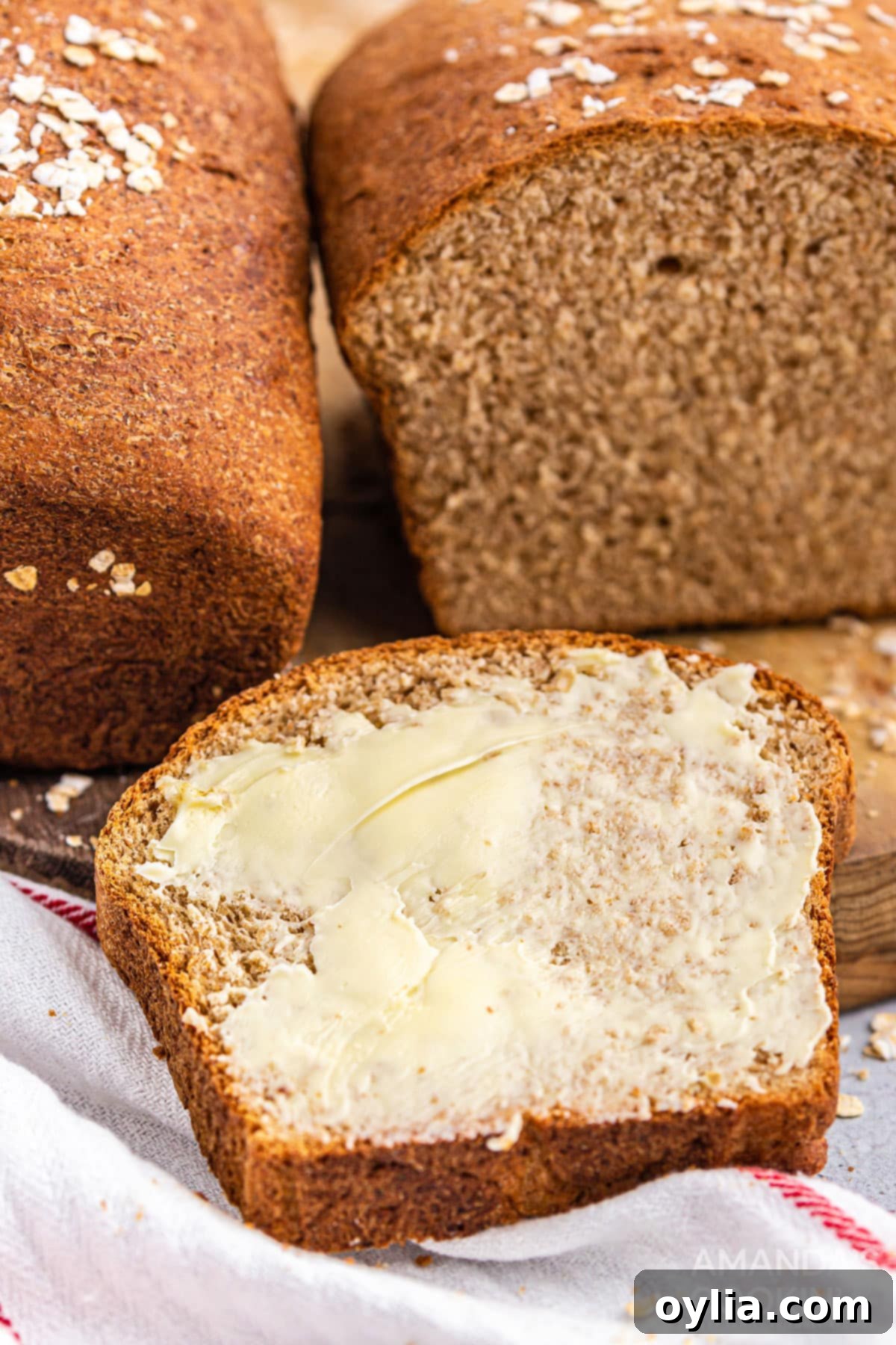 slice of multigrain bread with butter