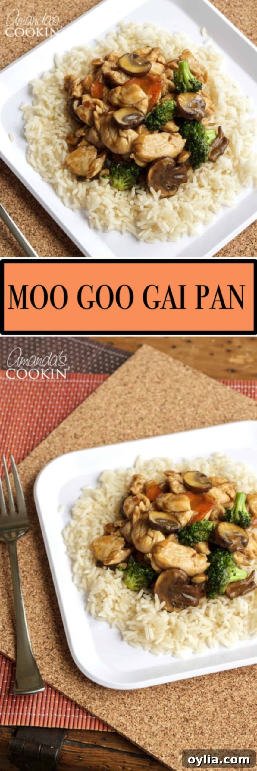Pinterest image for Moo Goo Gai Pan recipe with text overlay