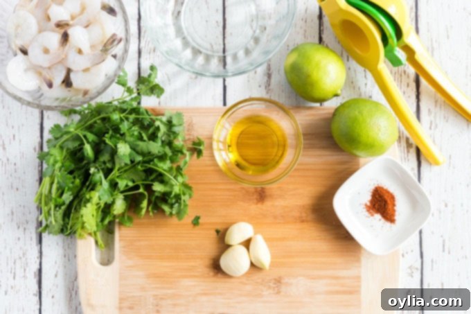 ingredients for grilled shrimp