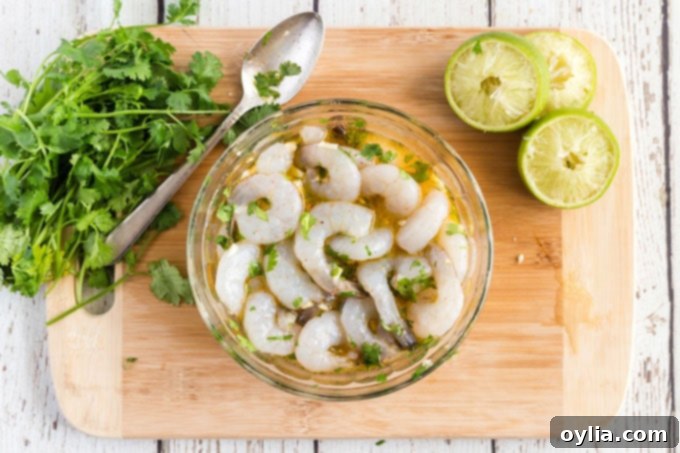 shrimp in marinade in bowl