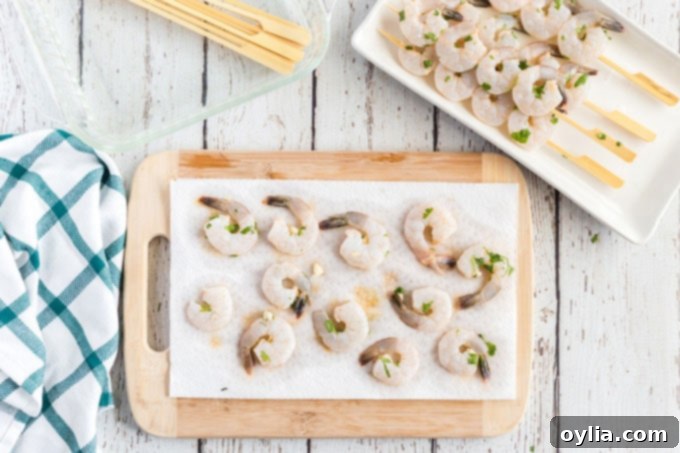 shrimp on paper towels