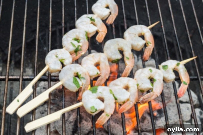 shrimp on the grill