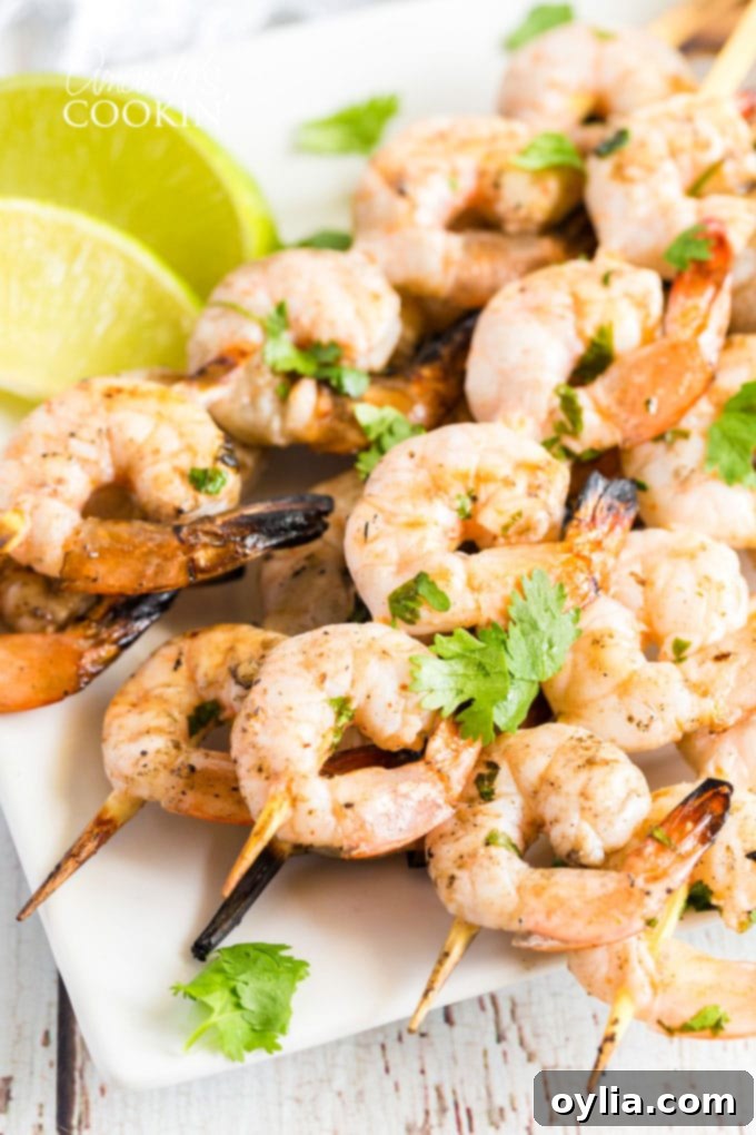 skewered shrimp on a plate