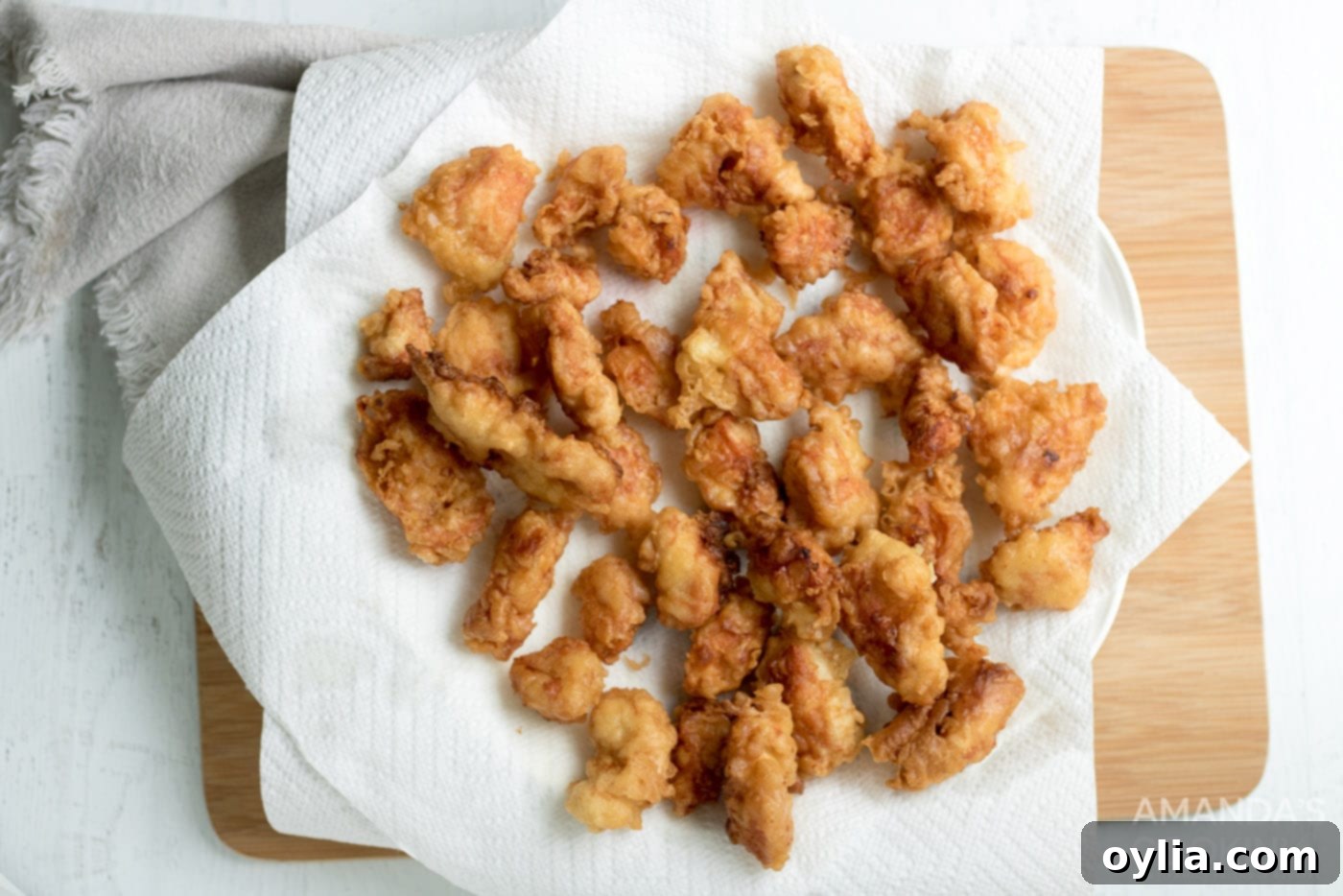 fried chicken pieces for sesame chicken