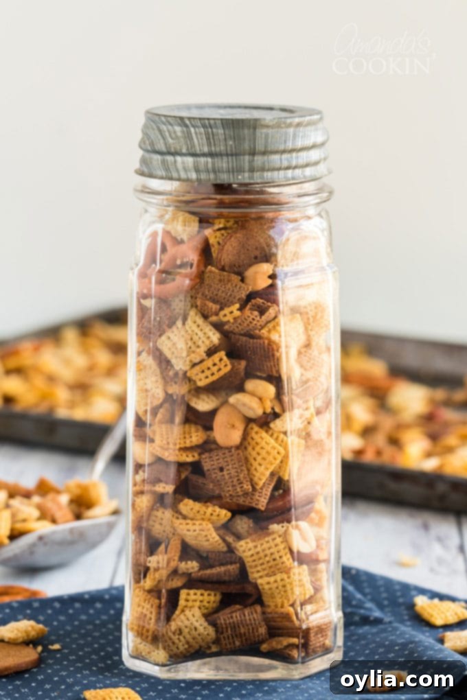 chex mix in a jar