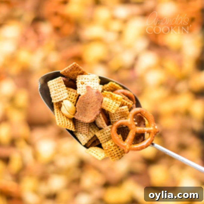 spoonful of chex mix