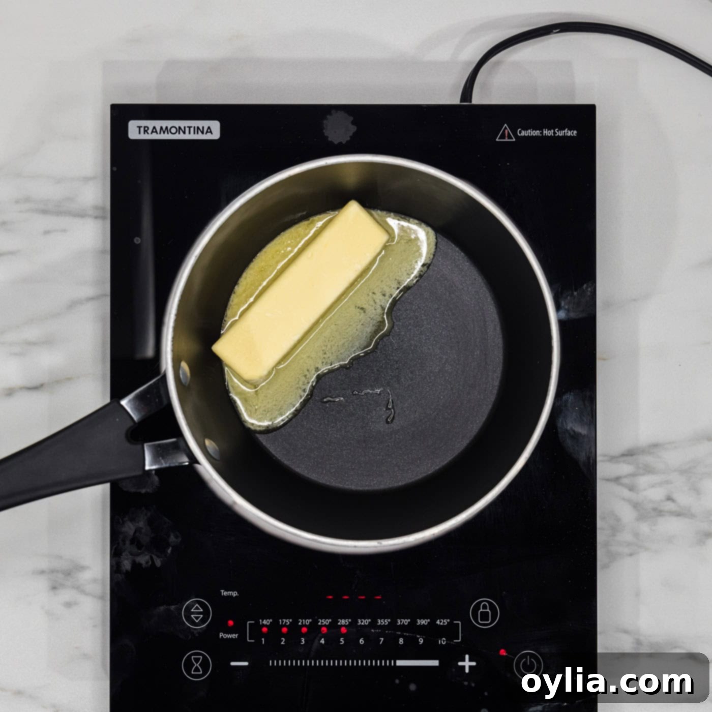 melting butter in a saucepan