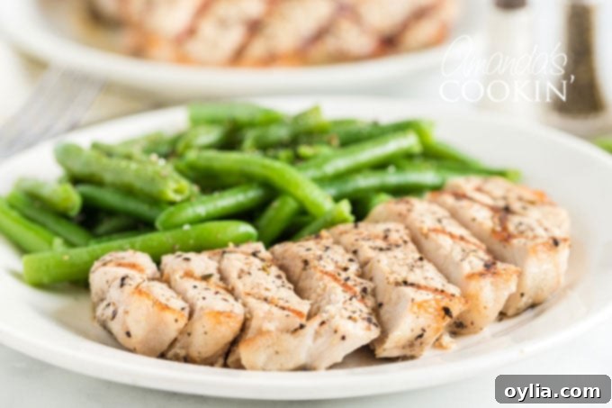 sliced pork chop on a plate