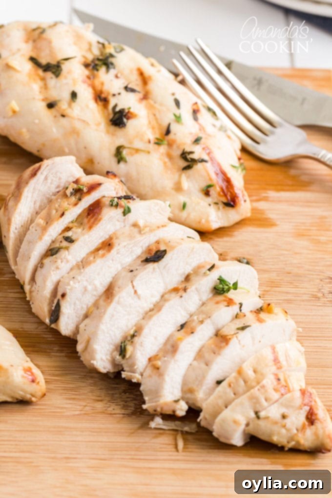 sliced grilled chicken breast