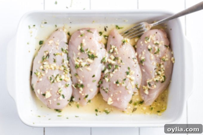 chicken breasts in marinade