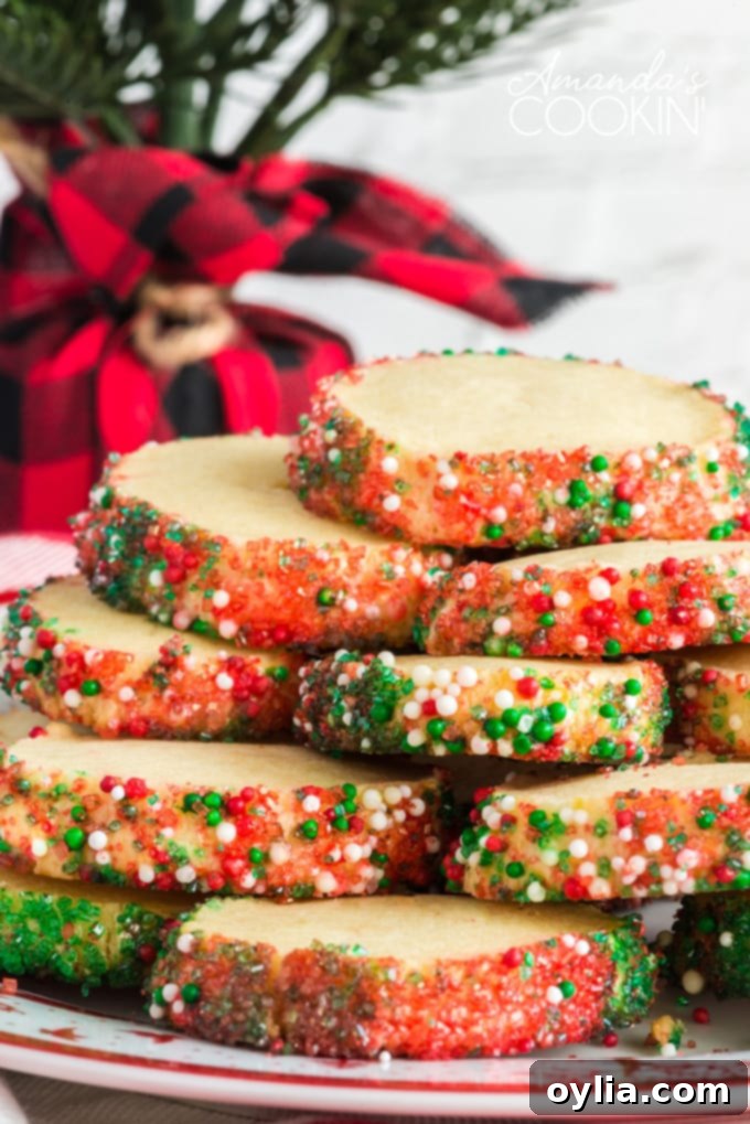 Stack of perfectly baked shortbread cookies