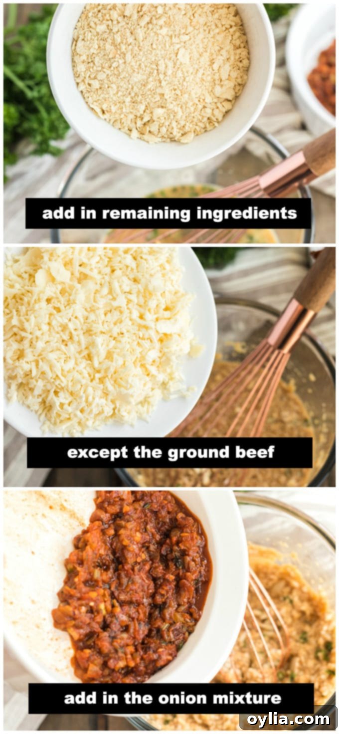 adding crushed saltines and cheese to egg mixture