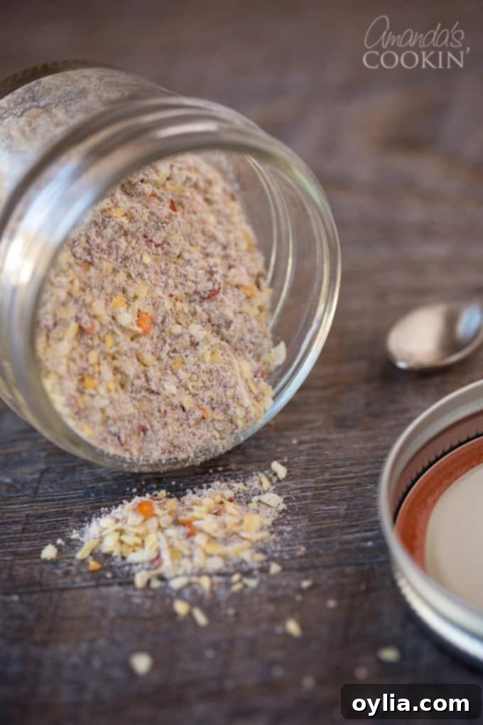 Make your own homemade chili seasoning - a jar filled with spices